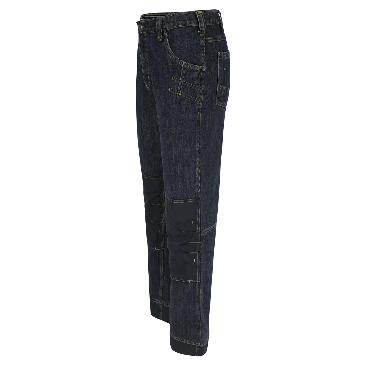 HEROCK Kronos jeans werkbroek met Cordura® kniezakken – schuin achteraanzicht