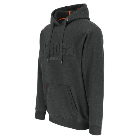 HEROCK Hali zware hoodie met reliëflogo – schuin achteraanzicht