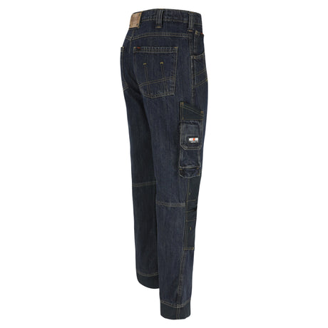 HEROCK Kronos jeans werkbroek met Cordura® kniezakken – achteraanzicht