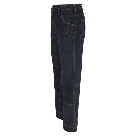 HEROCK Kronos jeans werkbroek met Cordura® kniezakken – schuin achteraanzicht