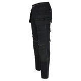HEROCK Linx slim-fit stretch werkjeans met spijkerzakken – schuin achteraanzicht