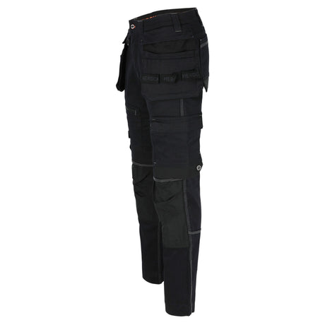 HEROCK Linx slim-fit stretch werkjeans met spijkerzakken – schuin achteraanzicht