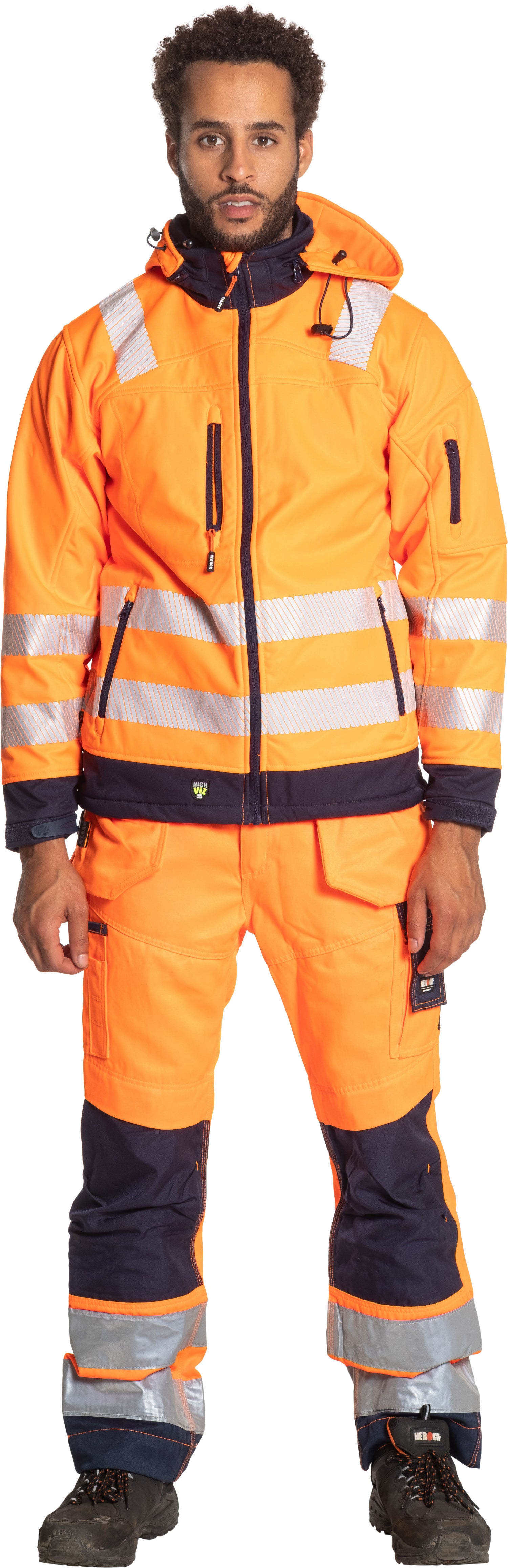 HEROCK Styx high-vis werkbroek met Cordura® kniezakken – sfeerbeeld