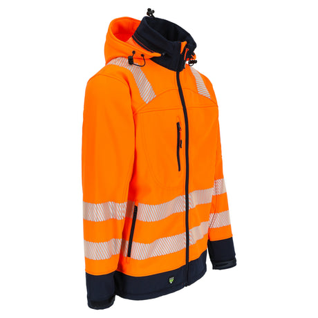 HEROCK Gregor high-vis thermische softshelljas – schuin vooraanzicht